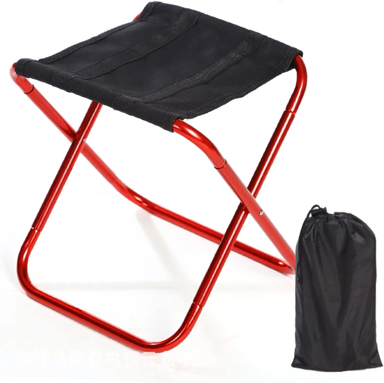 Mini Portable Folding Stool Camping Chair, Ultralight Aluminum Alloy Outdoor Slacker Chairs with Carry Bag for Camping, Fishing, Hiking, Barbecue, Picnic