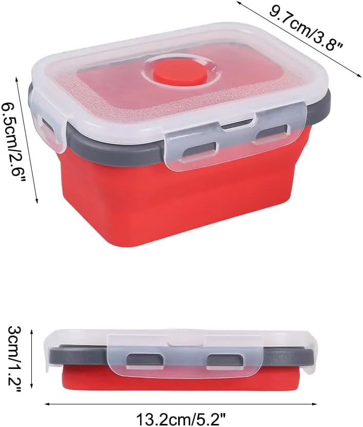 MiOYOOW Collapsible Camping Bowls with Lids, 4PCS Silicone Food Storage Containers, Heat Resistant Foldable Lunch Boxes for Camping Hiking Picnic BBQ Outdoor Cooking