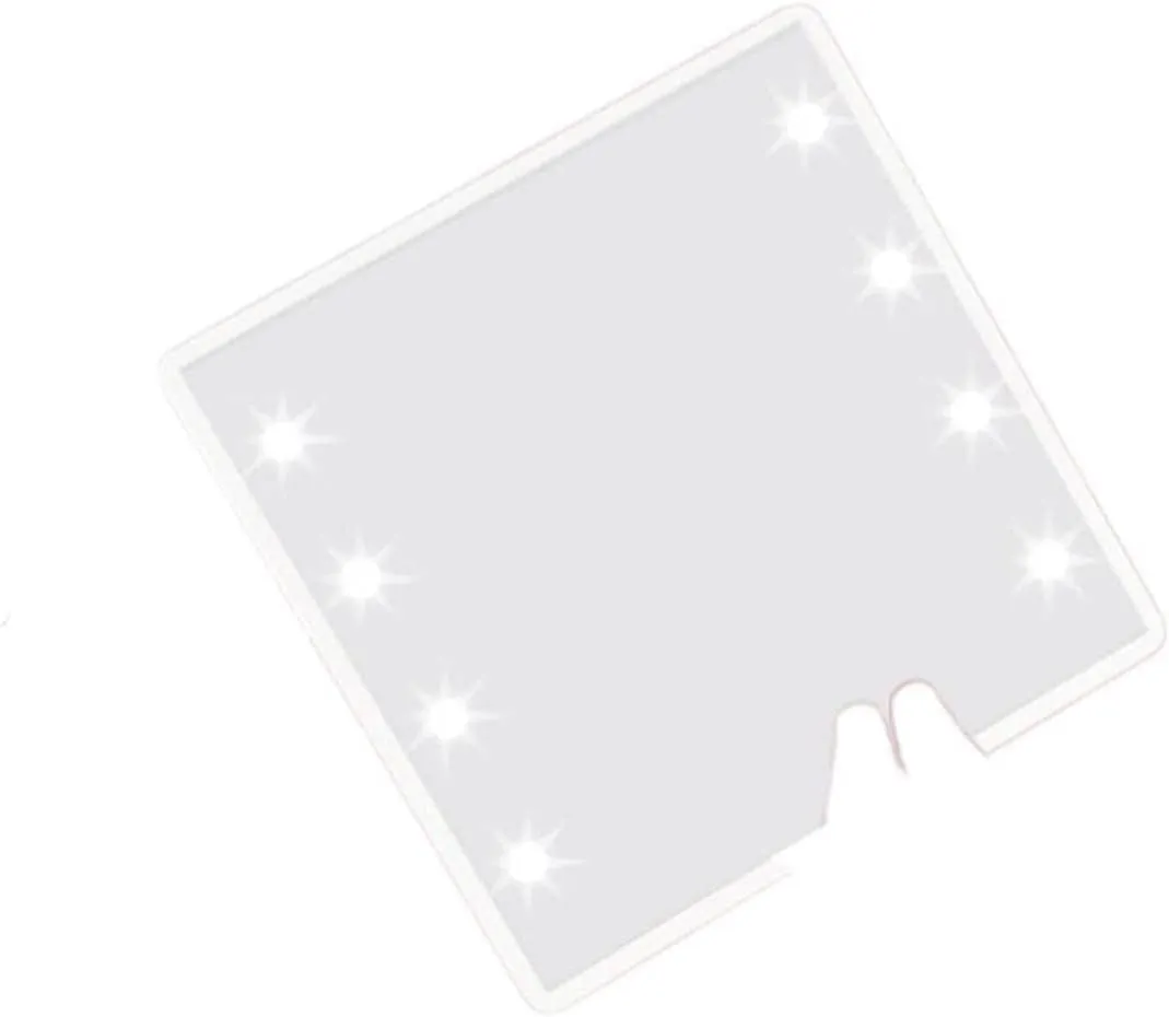 Mirror Makeup Mirror with LED Light with 8X LED Beads Handheld Small Square Cosmetic Mirror Portable Compact for Travel Mirror