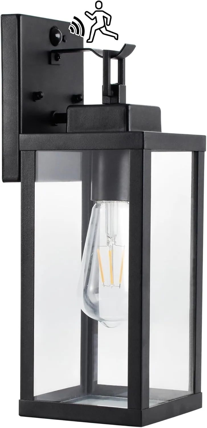 Motion Sensor Dawn to Dusk Outdoor Sensor Light Fixture Anti-Rust Exterior Wall Lighting Waterproof Outdoor Wall Lantern for Porch Patio Front Door Garage