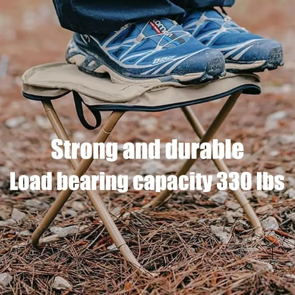 Mountaineering and Hiking Portable Stool, Upgraded Compact Ultra-Lightweight Collapsible Chair, 330lb Max Small Adults Outdoor Folding Footstool for Outdoor, Camp, Fishing (Red-S L)