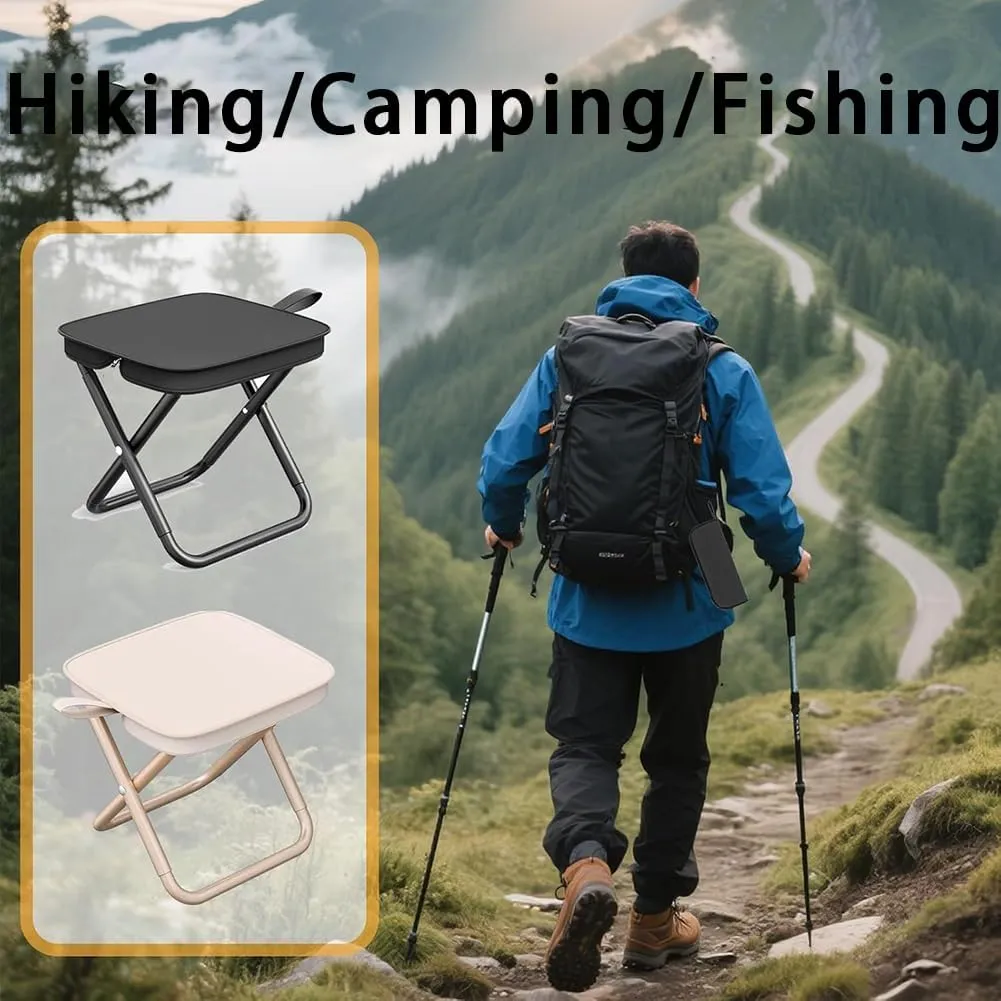 Mountaineering and Hiking Portable Stool, Upgraded Compact Ultra-Lightweight Collapsible Chair, 330lb Max Small Adults Outdoor Folding Footstool for Outdoor, Camp, Fishing (Red-S L)
