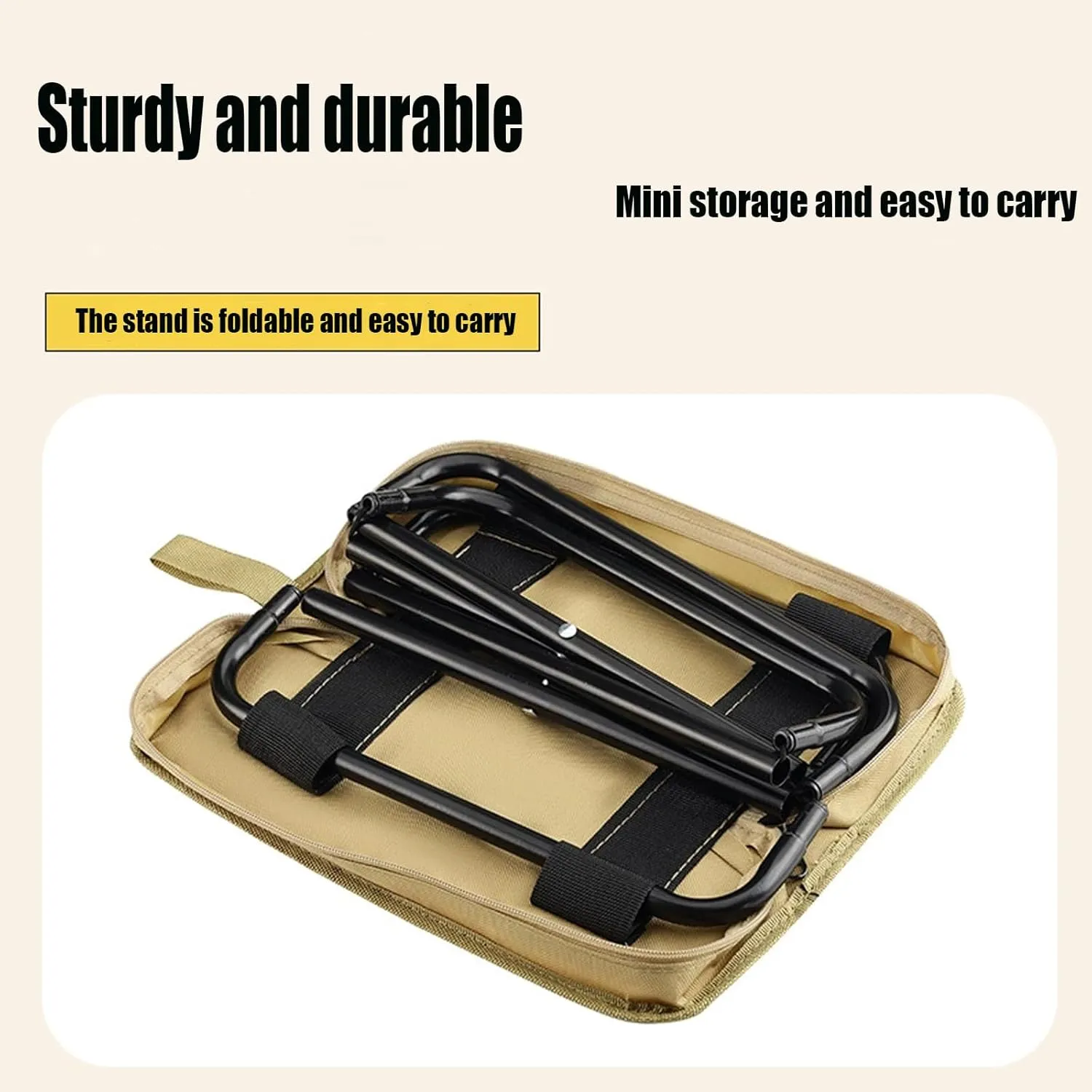 Mountaineering and Hiking Portable Stool,Portable Stools, Collapsible Camp Stool,for Travel Walking Hiking Fishing Picnic Barbecue (Black, Large)