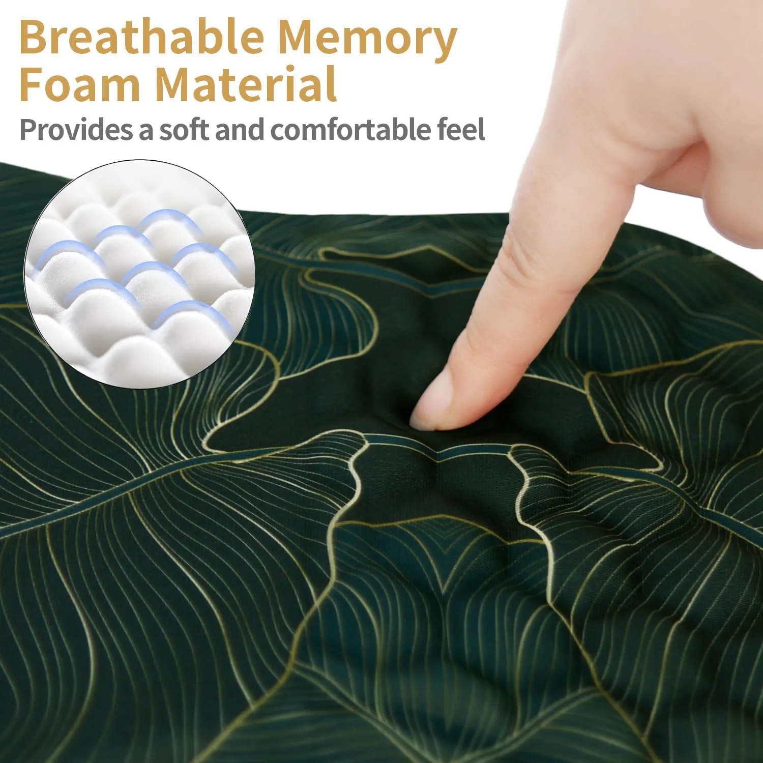 Mouse Pad Wrist Support,Ergonomic Mouse Pad with Wrist Rest,Computer Mouse Pads Pain Relief Keyboard Wrist Rest with Coaster Set,Non-Slip Computer Gel Mouse Pad for Desk Laptop Office-Green Leaves