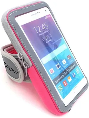 Multifunctional Outdoor Sports Armband Sweatproof Running Armbag Casual Arm Package Bag Gym Fitness Cell Phone Bag Key Holder for iPhone 15 14 13 Max Pro Plus Samsung Galaxy Note S23 S22 Edge, Pink