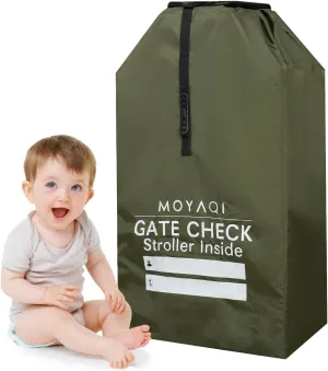 MYQ MOYAQI Car Seat Travel Bag for Airplane,Gate Check Bag with Durable Nylon, Adjustable Carry Straps, Infant Travel Stroller Carriers & Booster Seats,Olive Green
