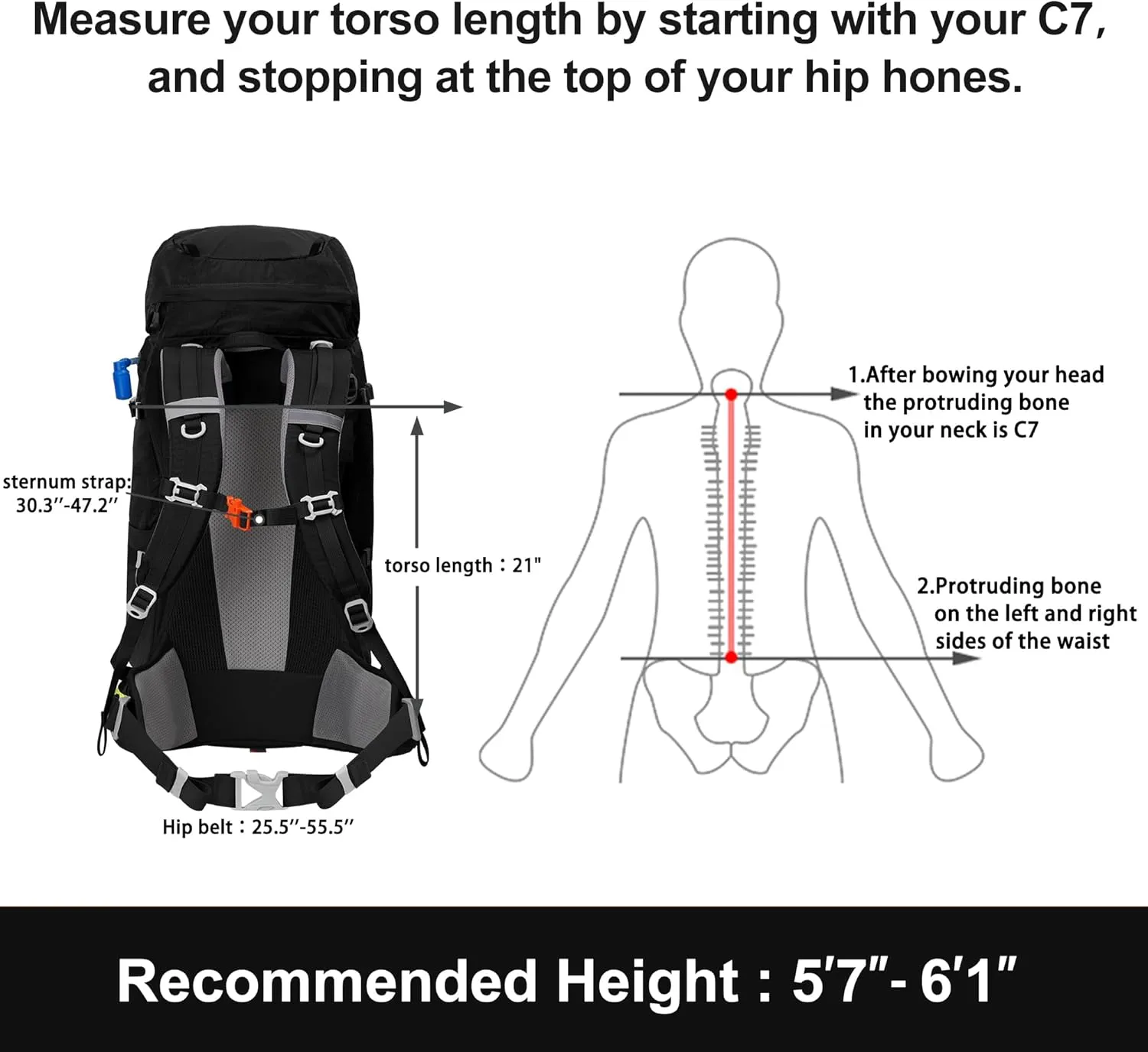N NEVO RHINO Internal Frame Hiking Backpack 50/60/65/70/80L, Mountain Climbing Camping Backpack Daypack Waterproof Rain Cover