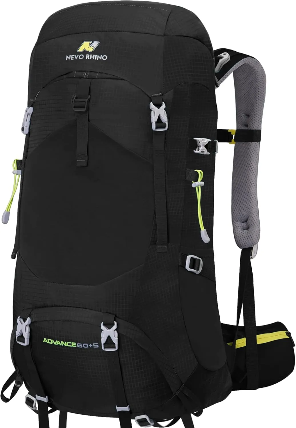 N NEVO RHINO Internal Frame Hiking Backpack 50/60/65/70/80L, Mountain Climbing Camping Backpack Daypack Waterproof Rain Cover