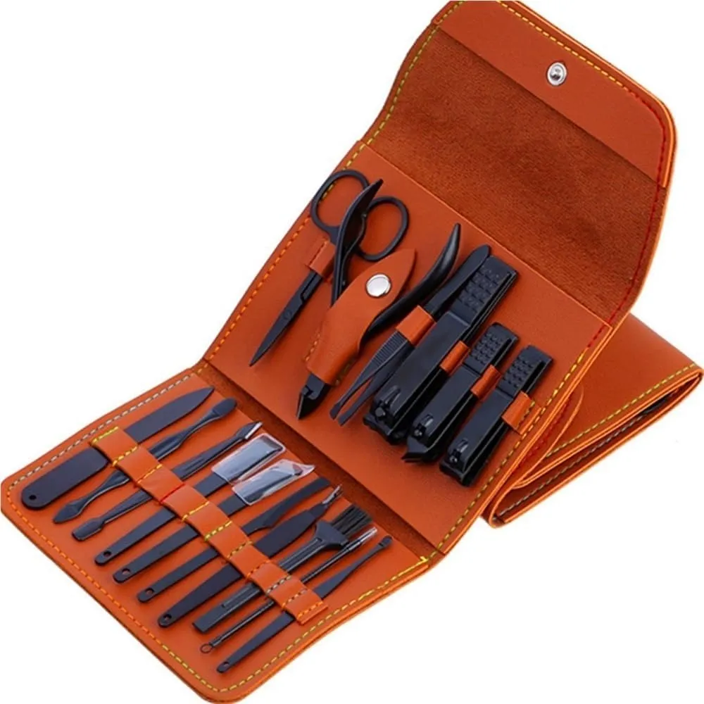 Nail Clippers Set Fingernail Home Nail Clipper 16 Piece Set Large Opening Manicure Tool Unisex Mini Compact Gift Eyebrow Clip Tweezers