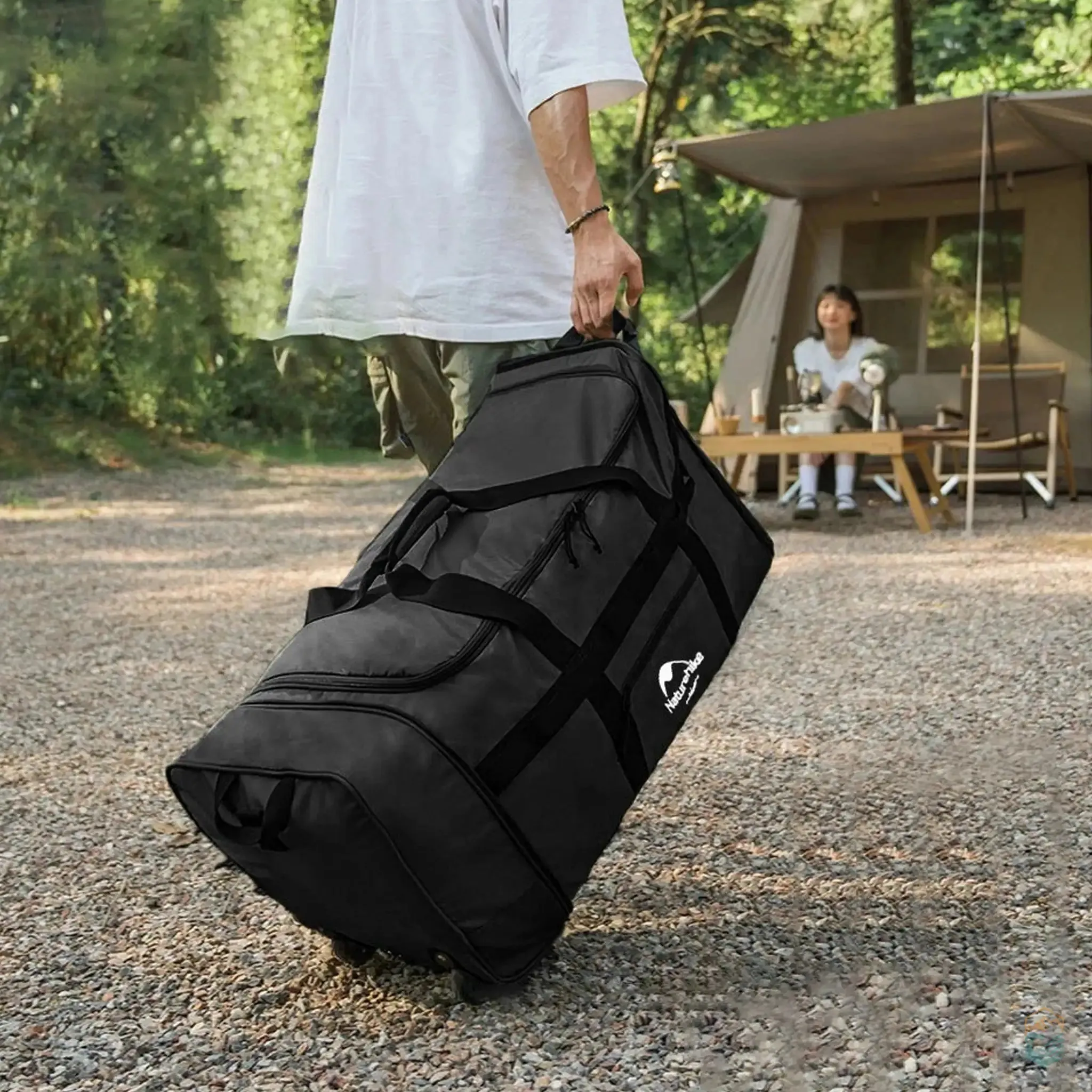 Naturehike Large Capacity Camping Storage Bag with Wheels - Foldable Outdoor Gear Organizer for Extended Trips