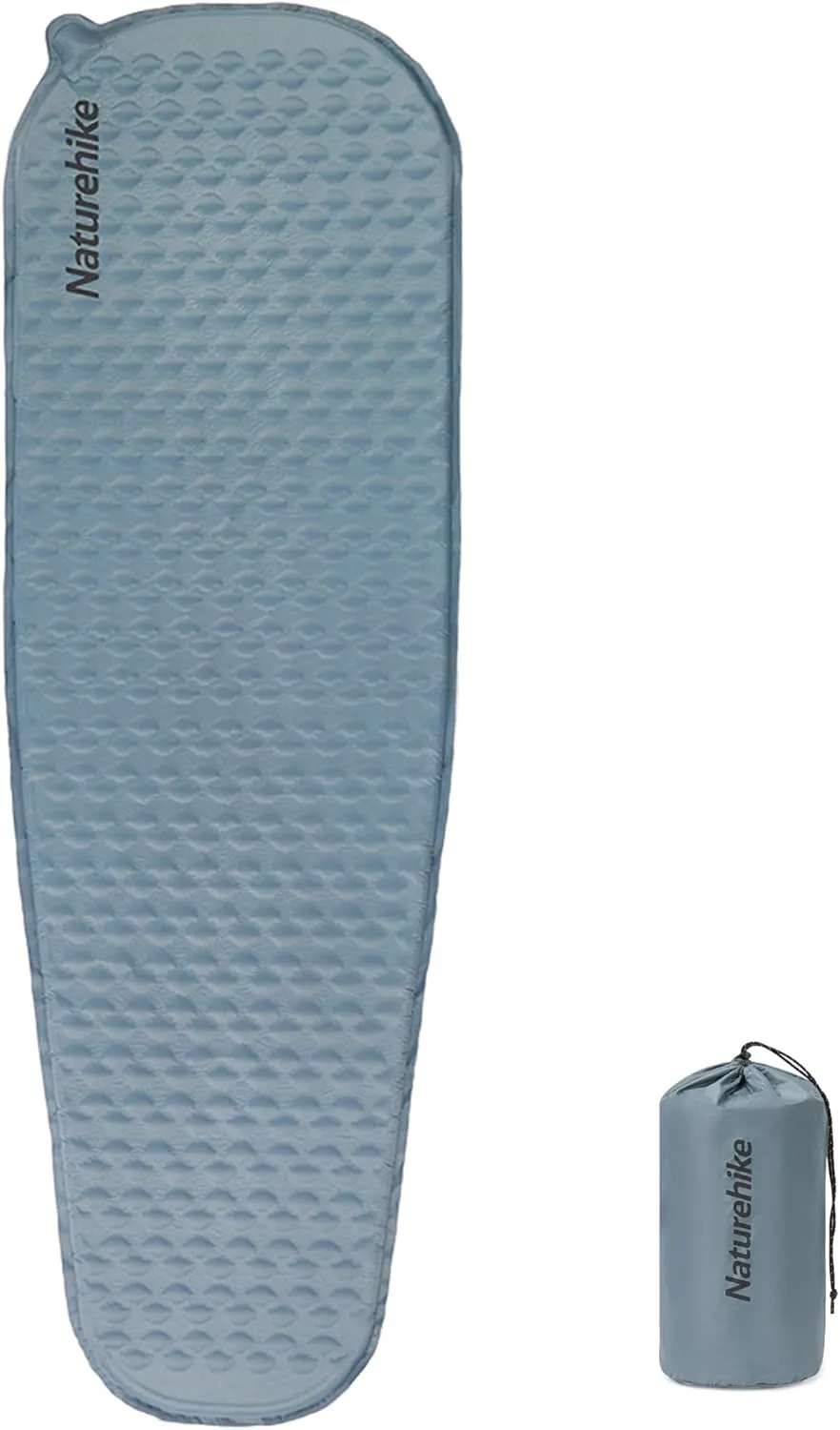 Naturehike Ultralight Self Inflating Insulated Sleeping Pad with Foam, Lightweight Rectangular Sleeping Mat for Camping Backpacking Hiking Traveling, ISPO Award Winner 2024