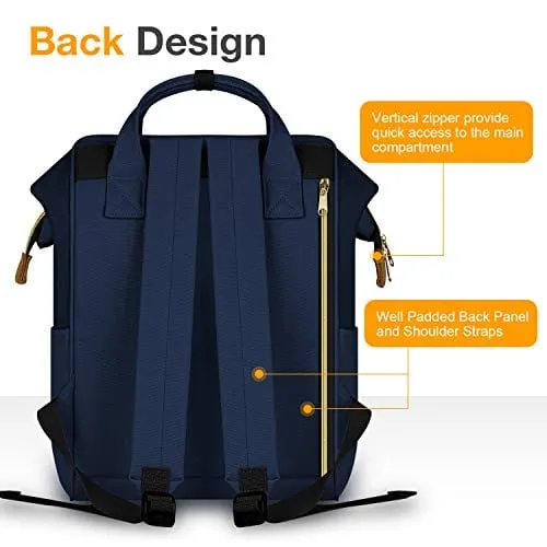 Navy blue Women Laptop Backpack with USB port