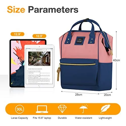 Navy blue Women Laptop Backpack with USB port