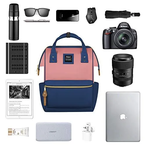 Navy blue Women Laptop Backpack with USB port