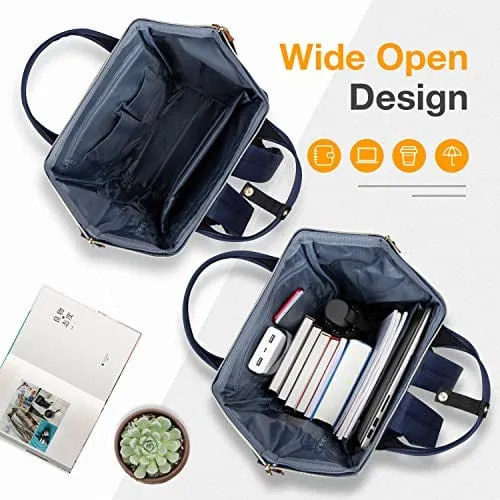 Navy blue Women Laptop Backpack with USB port