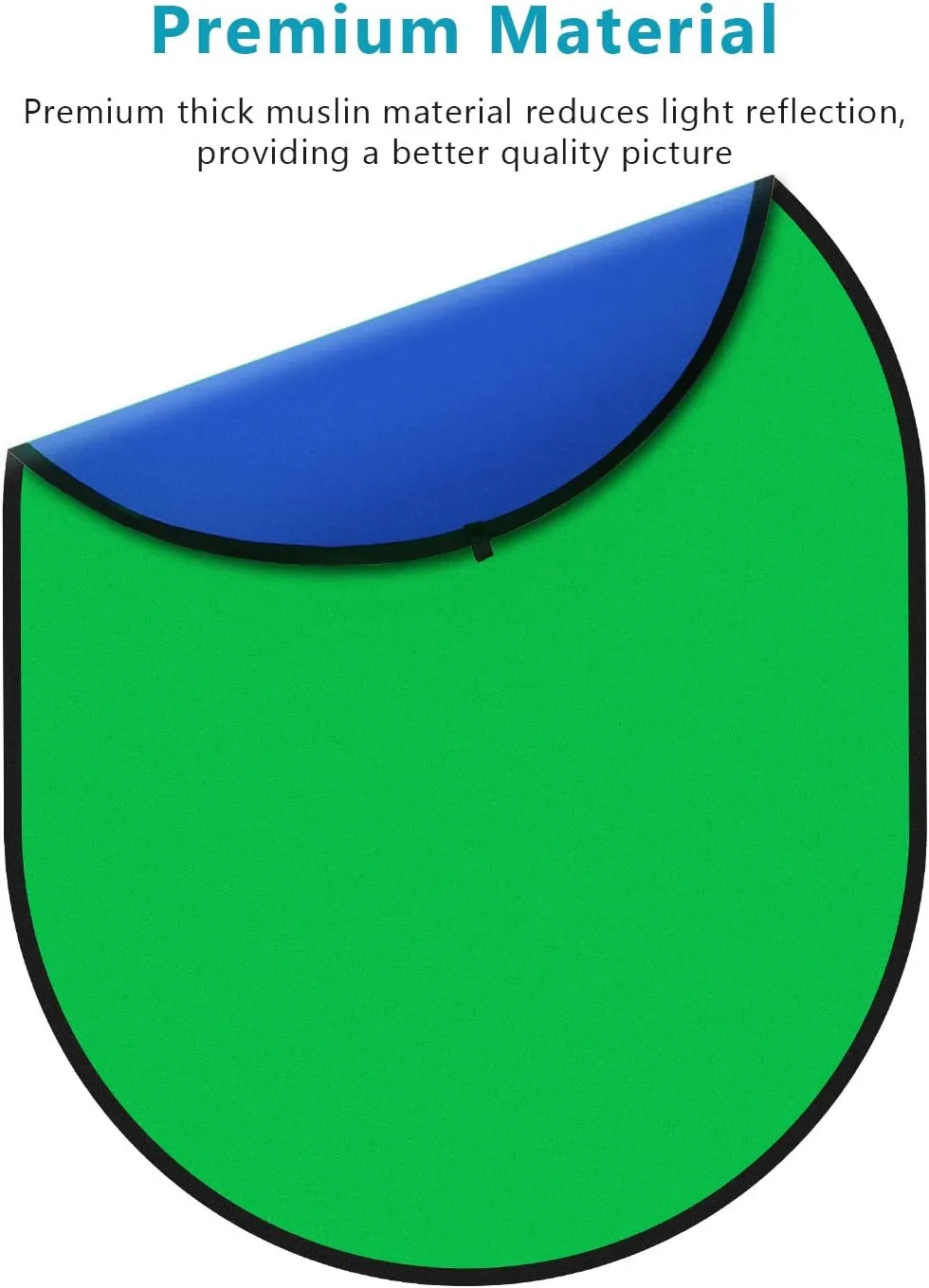 NEEWER Chromakey Backdrops, Double Sided Green Screen and Blue Screen, 2 in 1 Collapsible and Reversible Background for Photography, Gaming and Live Streaming, 5'×6.6'/1.5m×2m (Green/Blue)