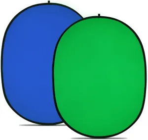 NEEWER Chromakey Backdrops, Double Sided Green Screen and Blue Screen, 2 in 1 Collapsible and Reversible Background for Photography, Gaming and Live Streaming, 5'×6.6'/1.5m×2m (Green/Blue)