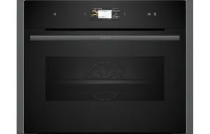 Neff N90 C24FS31G0B Compact Oven With Steam - Black With Graphite Trim