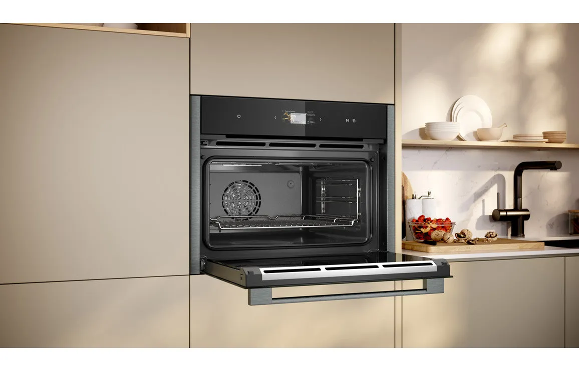 Neff N90 C24FS31G0B Compact Oven With Steam - Black With Graphite Trim