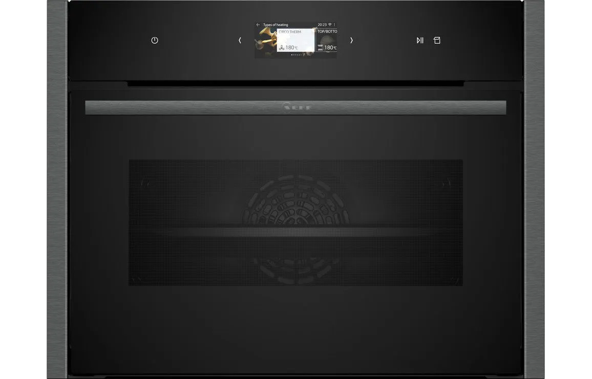 Neff N90 C24FS31G0B Compact Oven With Steam - Black With Graphite Trim