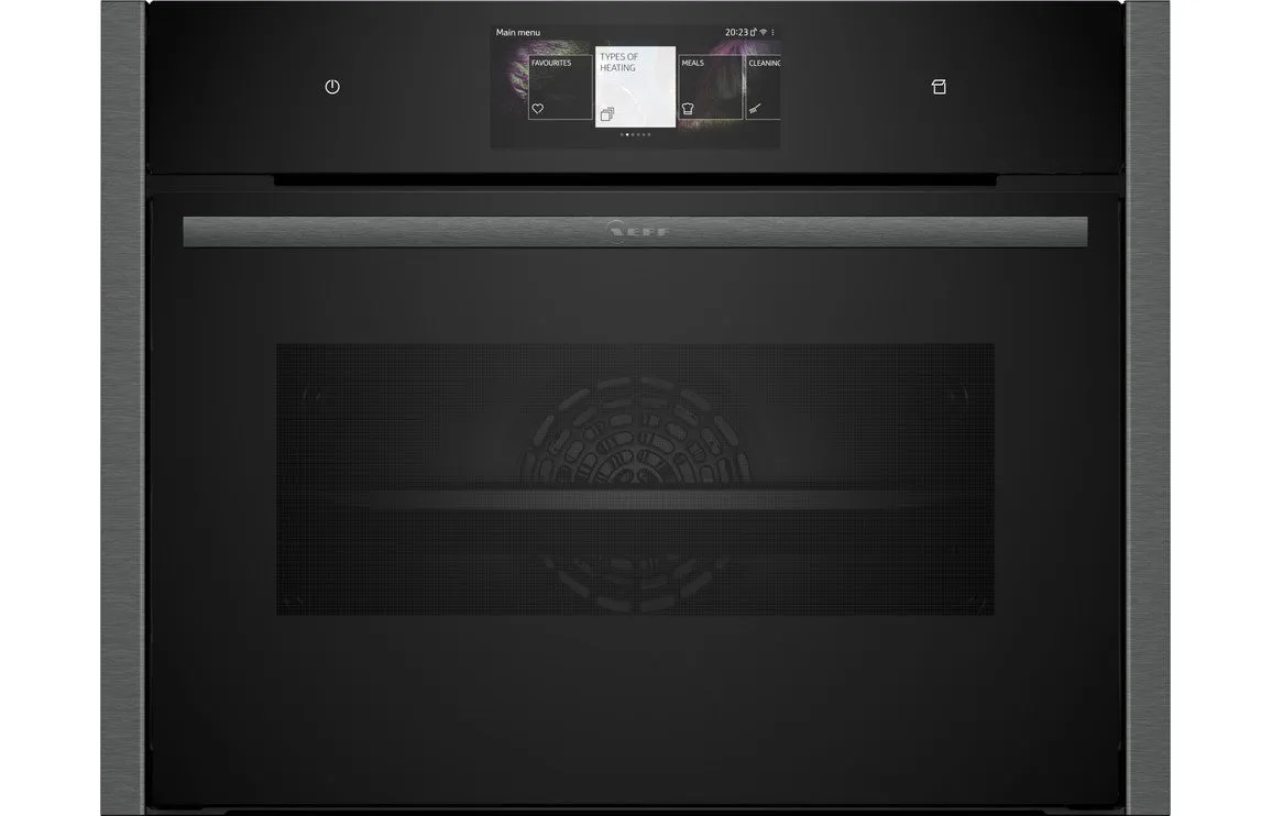 Neff N90 C24FT53G0B Compact Oven With Steam - Black With Graphite Trim