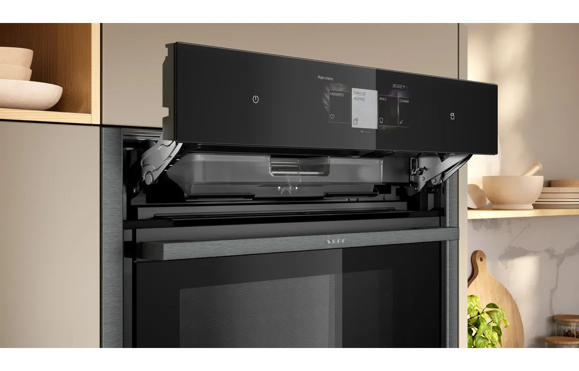 Neff N90 C24FT53G0B Compact Oven With Steam - Black With Graphite Trim