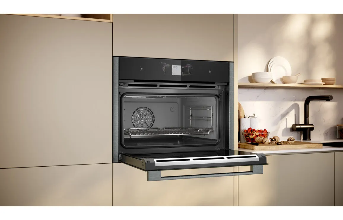 Neff N90 C24FT53G0B Compact Oven With Steam - Black With Graphite Trim