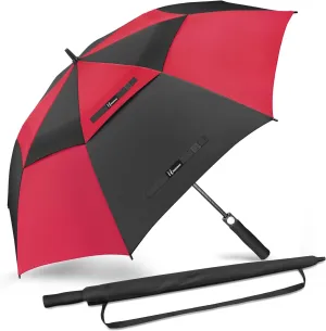 NINEMAX Golf Umbrella 51/54/62/68 Inch Automatic Open, Large Double Canopy Vented Oversize Stick Umbrellas Extra Large Windproof Waterproof for Rain