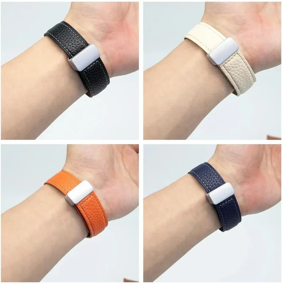 No Gaps Leather Band for Samsung Galaxy Watch 6 5 4 40mm 44mm 46mm 42 43 47mm 5 Pro 45mm Magnetic Buckle Watch Strap