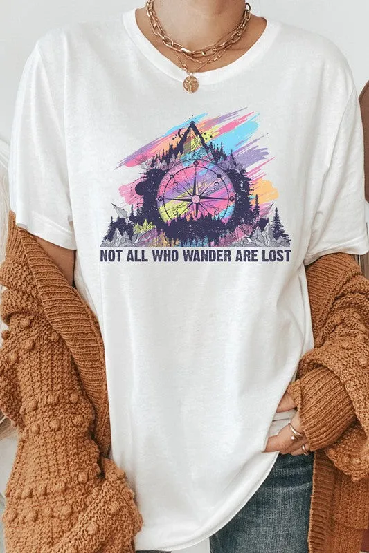 Not All Who Wander Are Lost Mountain Graphic Tee T-Shirt