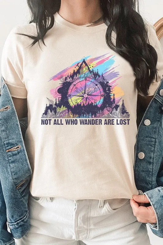 Not All Who Wander Are Lost Mountain Graphic Tee T-Shirt