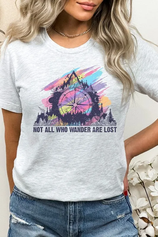 Not All Who Wander Are Lost Mountain Graphic Tee T-Shirt