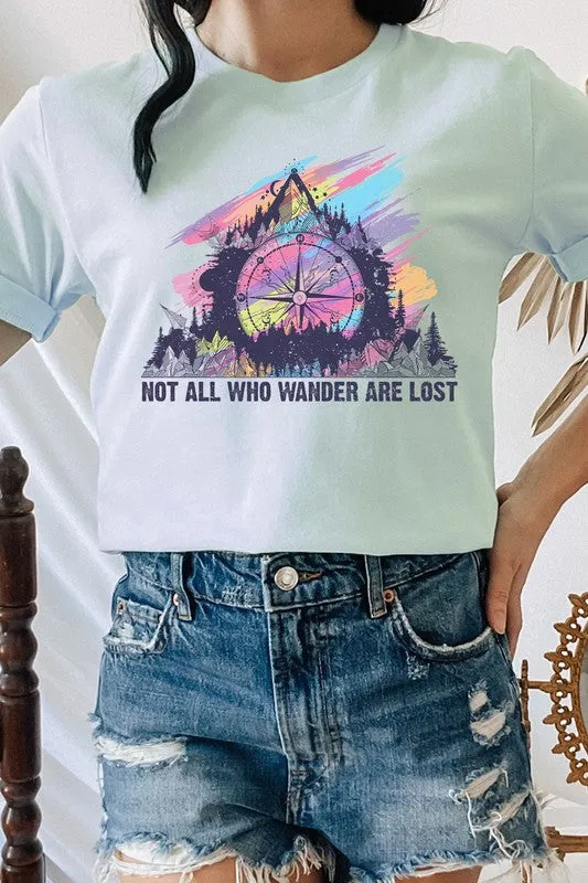 Not All Who Wander Are Lost Mountain Graphic Tee T-Shirt