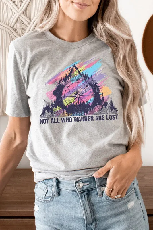 Not All Who Wander Are Lost Mountain Graphic Tee T-Shirt