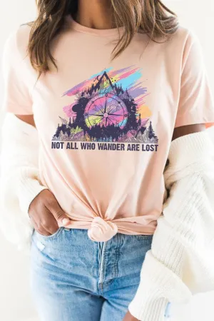 Not All Who Wander Are Lost Mountain Graphic Tee T-Shirt