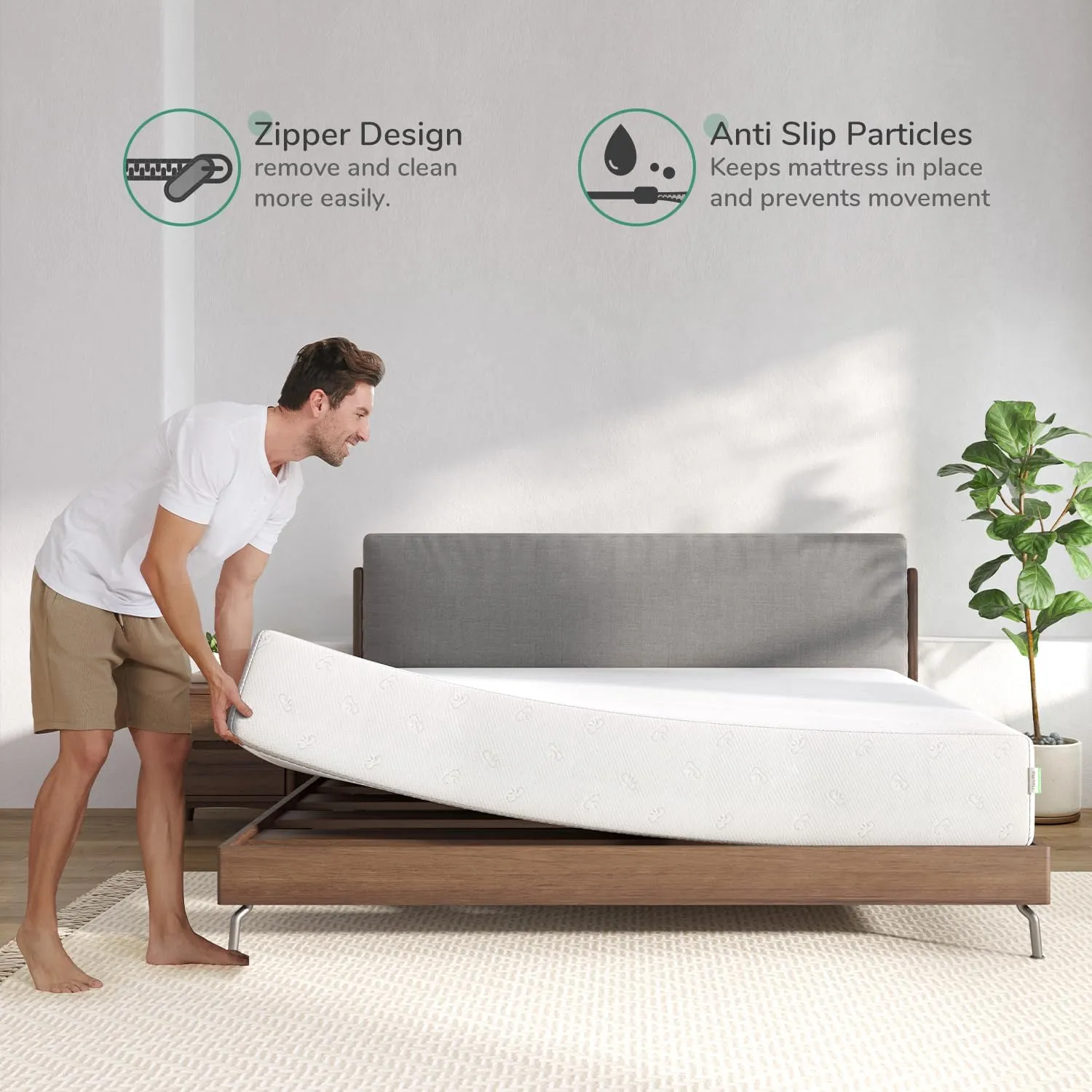 Novilla Mattress, 12 Inch Queen Size Memory Foam with Comfort for Pressure Relief & Cool Fresh Sleep,Removable Washable Cover, Medium Firm