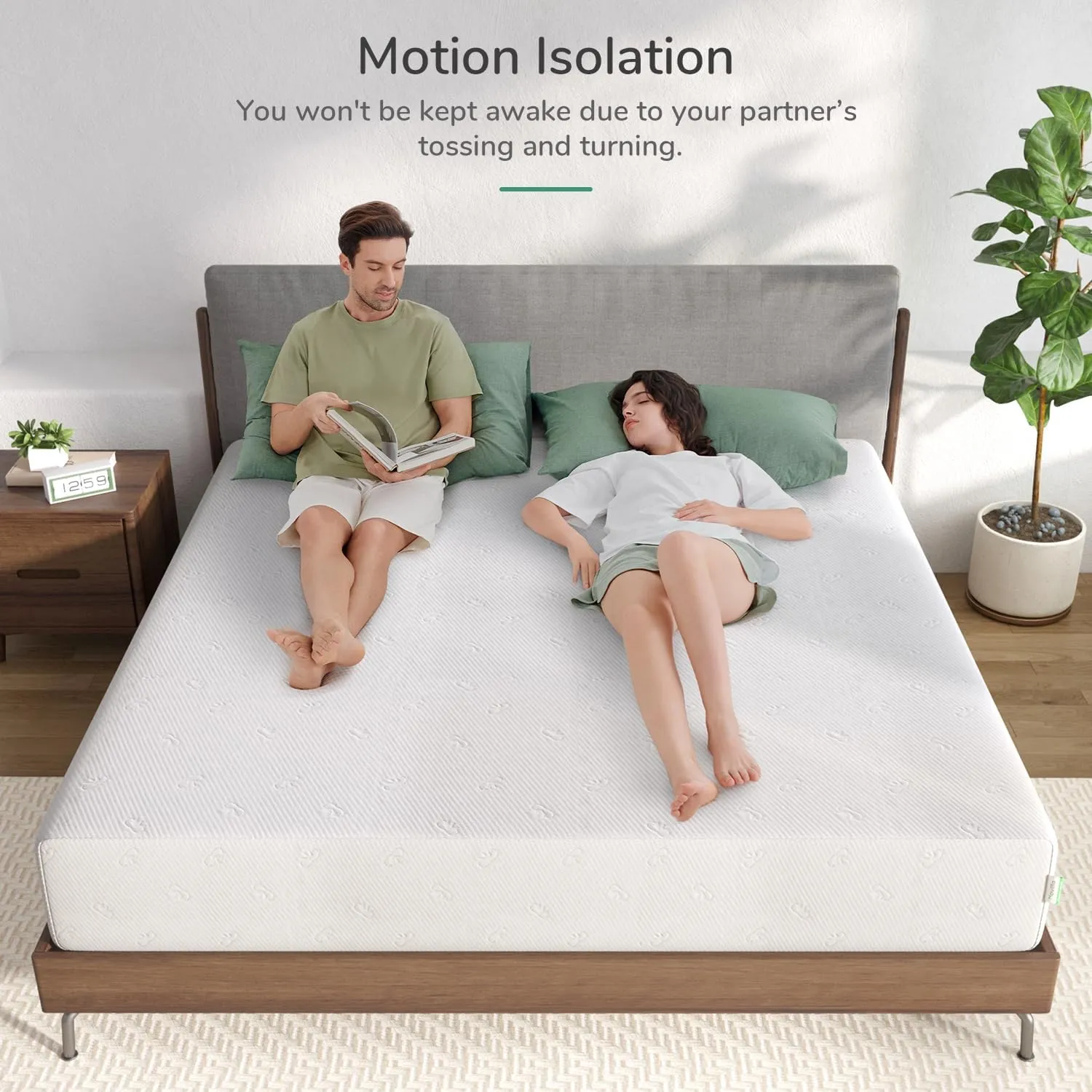 Novilla Mattress, 12 Inch Queen Size Memory Foam with Comfort for Pressure Relief & Cool Fresh Sleep,Removable Washable Cover, Medium Firm