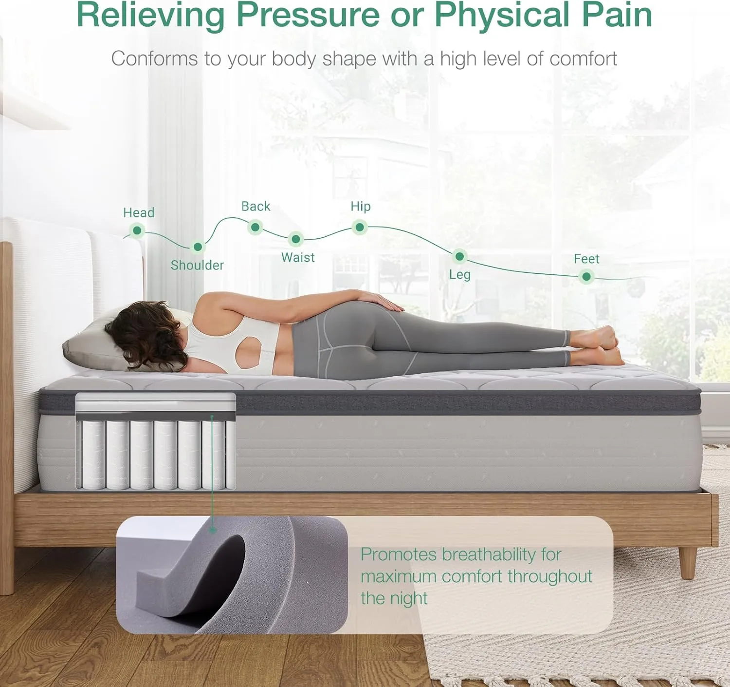 Novilla Queen Mattress, 12 Inch Hybrid Mattress Queen with Comfort Foam,Innerspring Pillow Top Mattresses in a Box, Pressure & Pain Relief, Soft Feel but Supportive