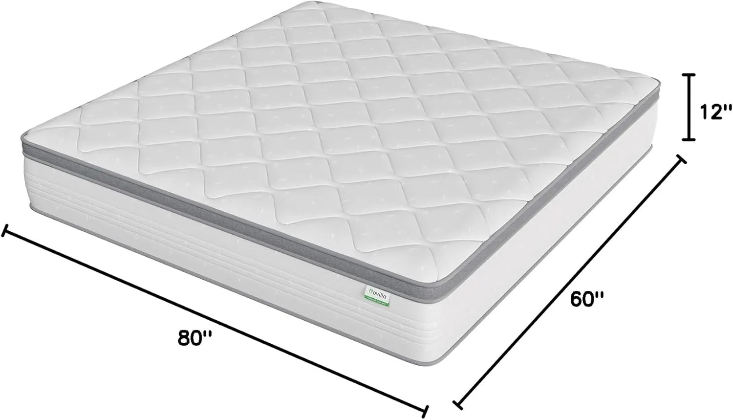 Novilla Queen Mattress, 12 Inch Hybrid Mattress Queen with Comfort Foam,Innerspring Pillow Top Mattresses in a Box, Pressure & Pain Relief, Soft Feel but Supportive