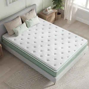 Novilla Twin Size Mattress, 12 Inch Hybrid Mattress with Knitted Cover, Gel Memory Foam with High High Resilience Foam for Pressure Relief, Medium Firm