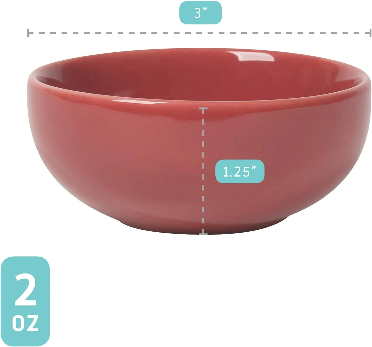 Now Designs Canyon Ceramic Pinch Bowl Set, Soy Sauce Dish, Set of 6, 2 oz