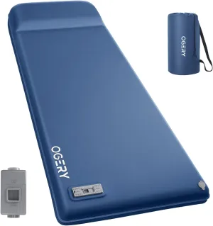 OGERY Self Inflating Sleeping Pad with Electric Pump,3.15" Ultra-Thick Memory Foam Camping Pad with Pillow,Camping Mattress Pad 4-Season Camping Essentials Gear for Camp/Travel/Car/Tent Blue