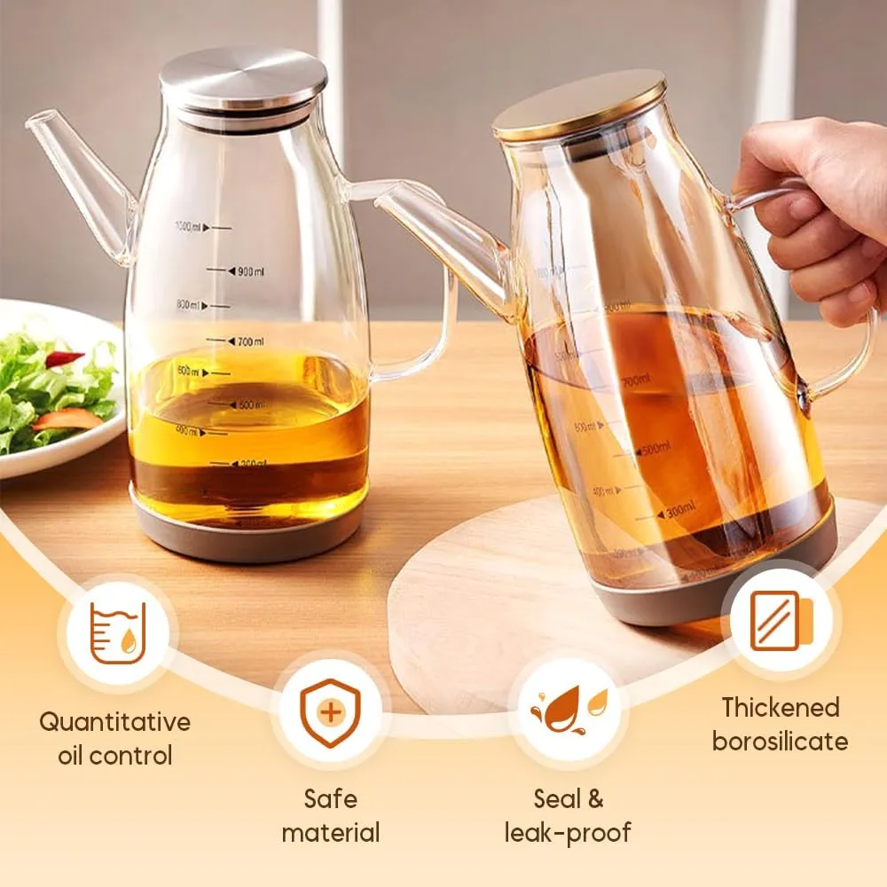 Oil Dispenser Bottle with Drip Free Spout, 2 in 1 Oil Dispenser and Sprayer for Kitchen, Olive Oil Dispenser Bottle Oil Dispensing Bottles for Cooking Glass Oil Spray Bottle (Clear 550ML)