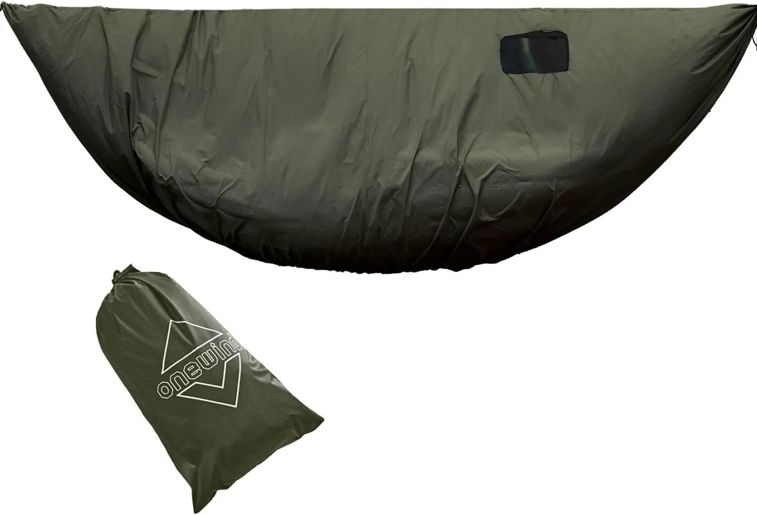 Onewind Premium Hammock Wind Sock, Hammock end Wind Block, Lightweight and Wind-Resistant Underquilt Protector for Winter and Cold Weather Protection, Backpacking, OD Green