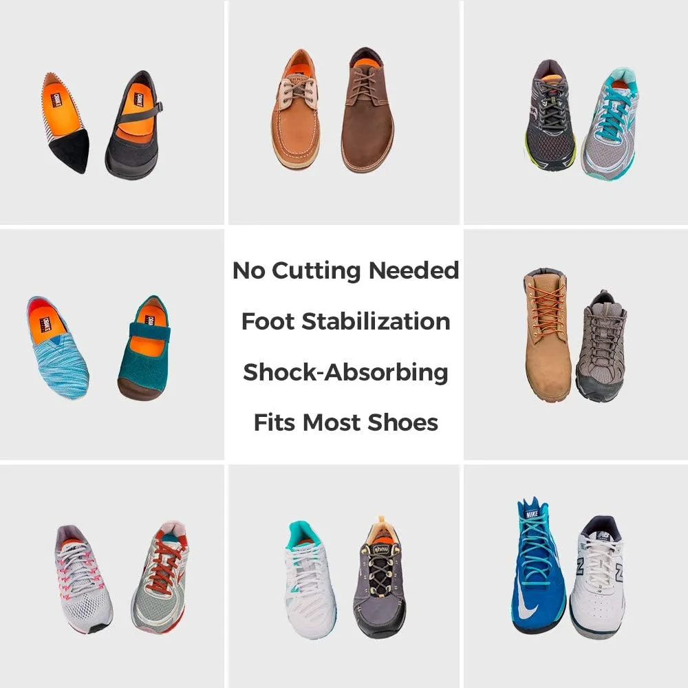 Orange Insoles E 3/4 Fits MEN'S shoe 10.5-11.5, WOMEN'S 12-13 Uses a heel cup, contoured medial arch,and metatarsal pad to help with better alignment and weight distribution, Versatility in your shoes