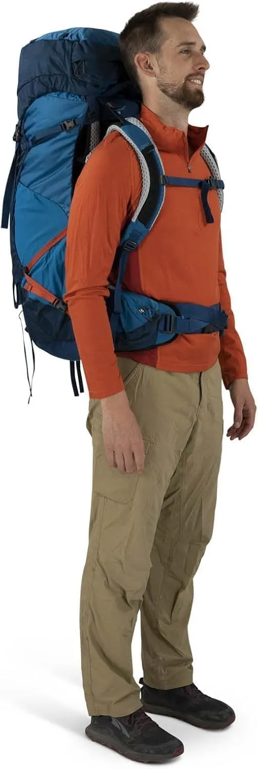 Osprey Atmos AG LT 65L Men's Backpacking Backpack, Scenic Valley/Green Peppercorn, L/XL