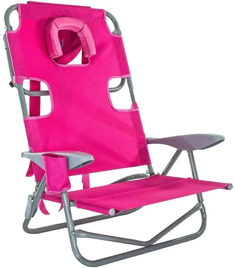 Ostrich On-Your-Back Outdoor Lounge 5 Position Reclining Beach Lake Chair 4 Pack