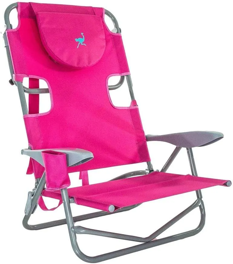Ostrich On-Your-Back Outdoor Lounge 5 Position Reclining Beach Lake Chair 4 Pack
