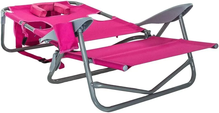 Ostrich On-Your-Back Outdoor Lounge 5 Position Reclining Beach Lake Chair 4 Pack