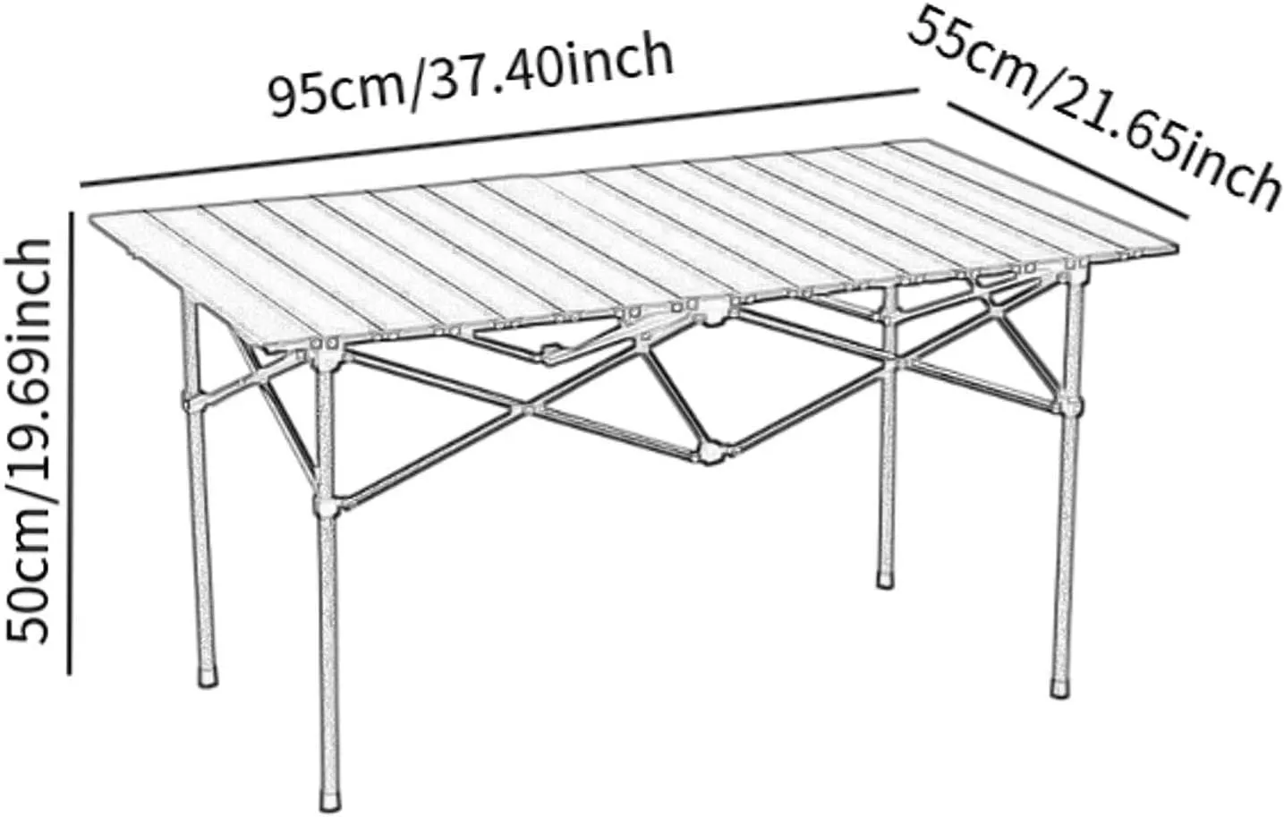 Outdoor Camping Side Table Portable Compact Stable Easy to Set up for 2-4 Persons for Bbqs Outdoor Cooking Camping, Beige